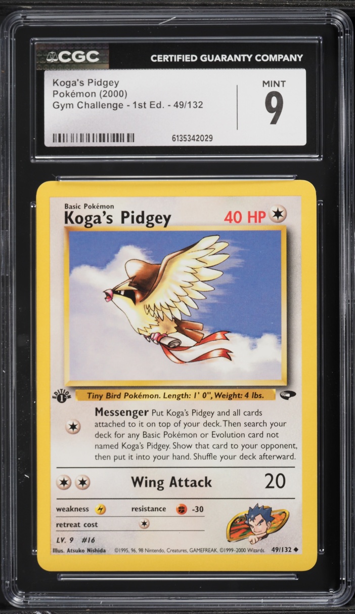2000 Pokemon Gym Challenge 1st Edition Koga's Pidgey #49 CGC 9 MINT
