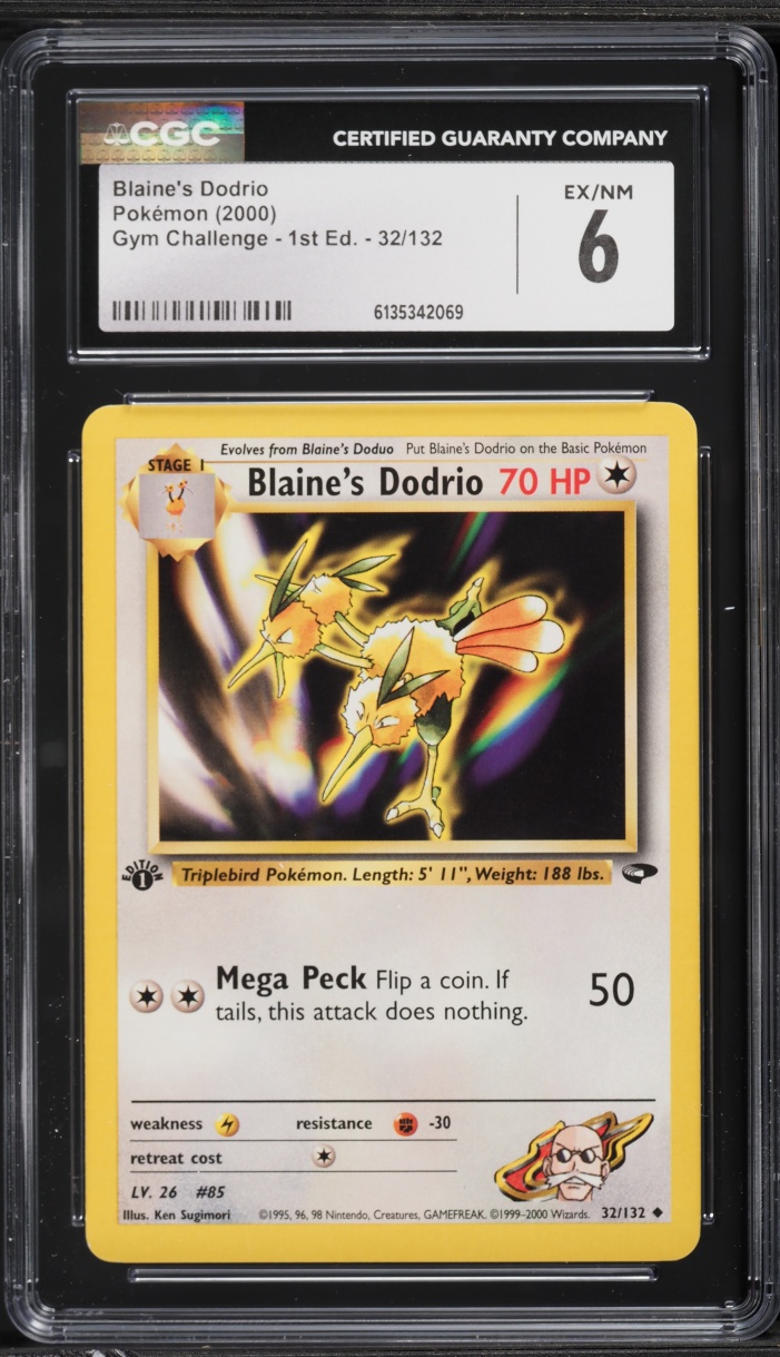 2000 Pokemon Gym Challenge 1st Edition Blaine's Dodrio #32 CGC 6 EXMT
