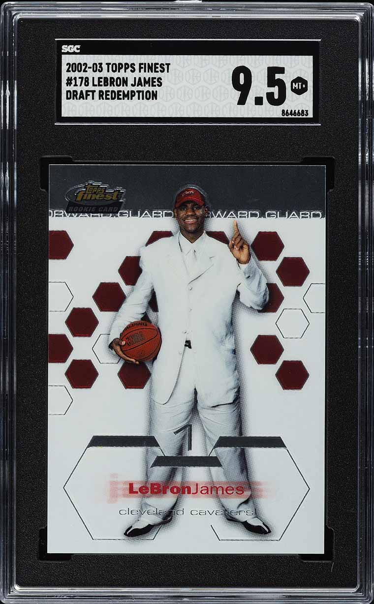 2002 Finest Basketball LeBron James ROOKIE #178 SGC 9.5 MINT+