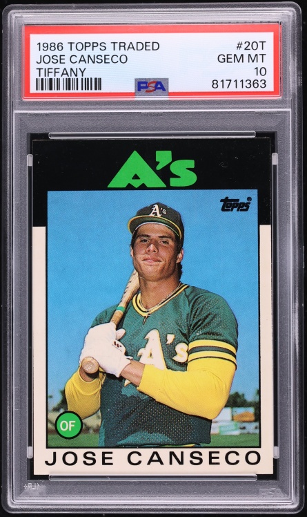 1986 Topps Traded Tiffany Jose Canseco ROOKIE #20T PSA 10 GEM MINT - Photo 1