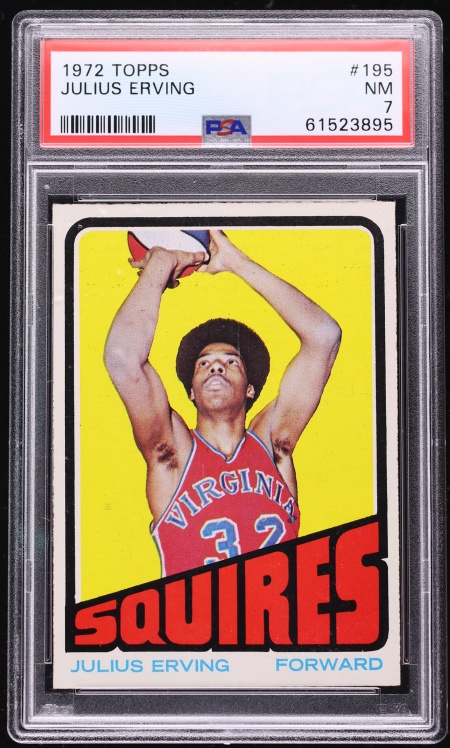 1972 Topps Basketball Julius Erving ROOKIE #195 PSA 7 NRMT - Photo 1
