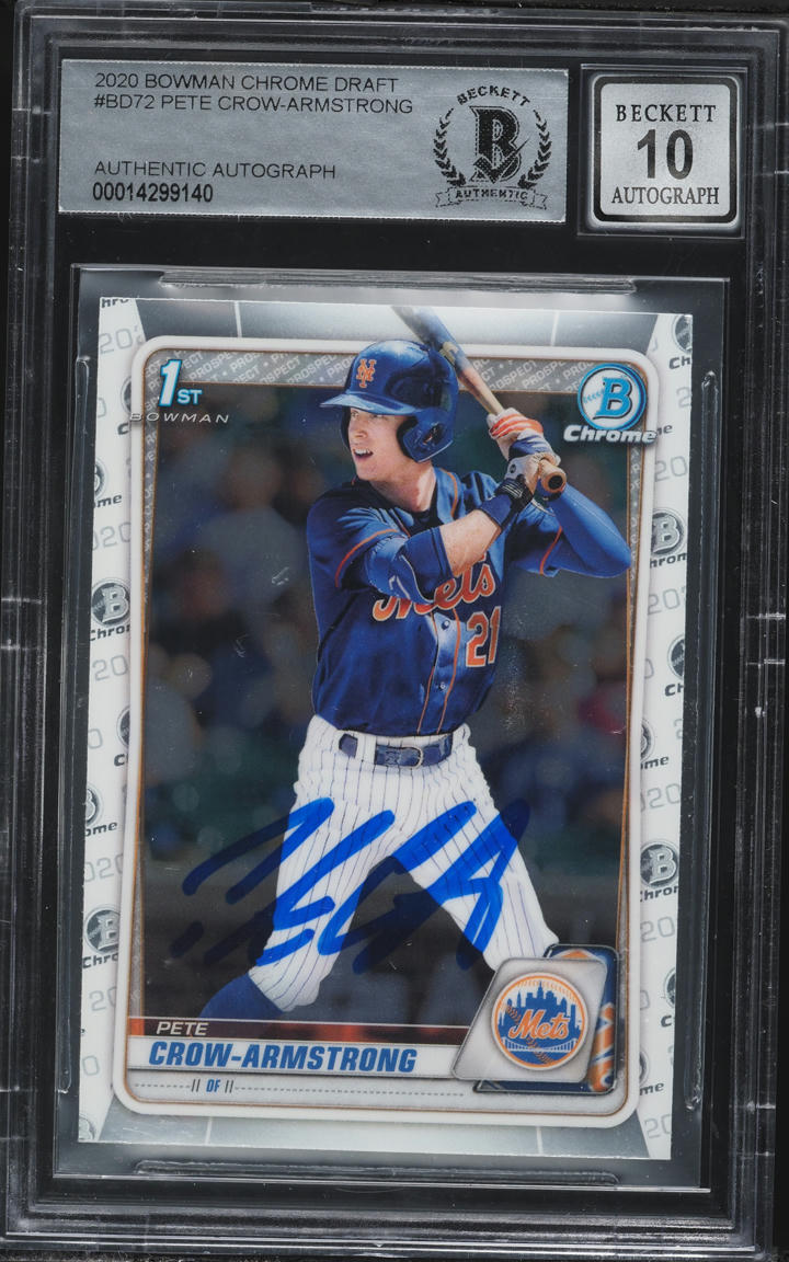 2020 Bowman Chrome Draft Pete Crow-Armstrong PROSPECT #BD-72 BGS AUTH