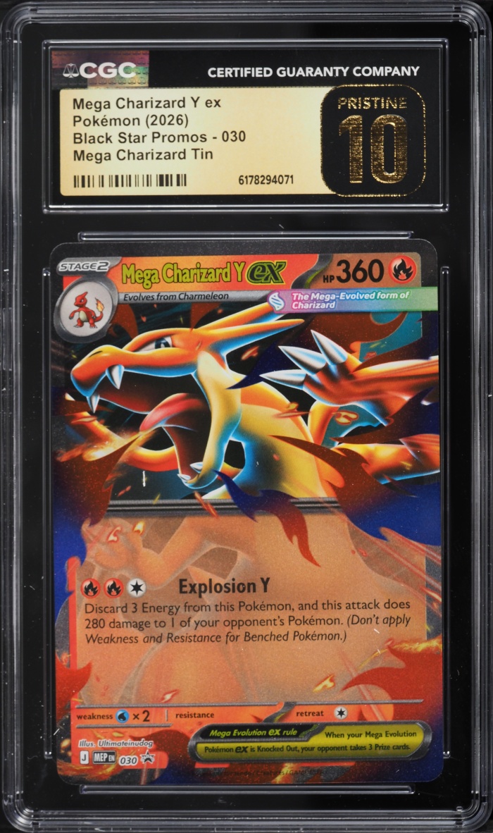 2026 Pokemon Mega Evolution Black Star Promo Tin Mega Charizard Y Ex #30 CGC 10 Pristine