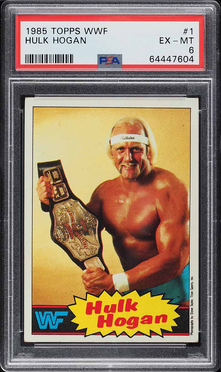 1985 Topps WWF Wrestling Hulk Hogan #1 PSA 6 EXMT