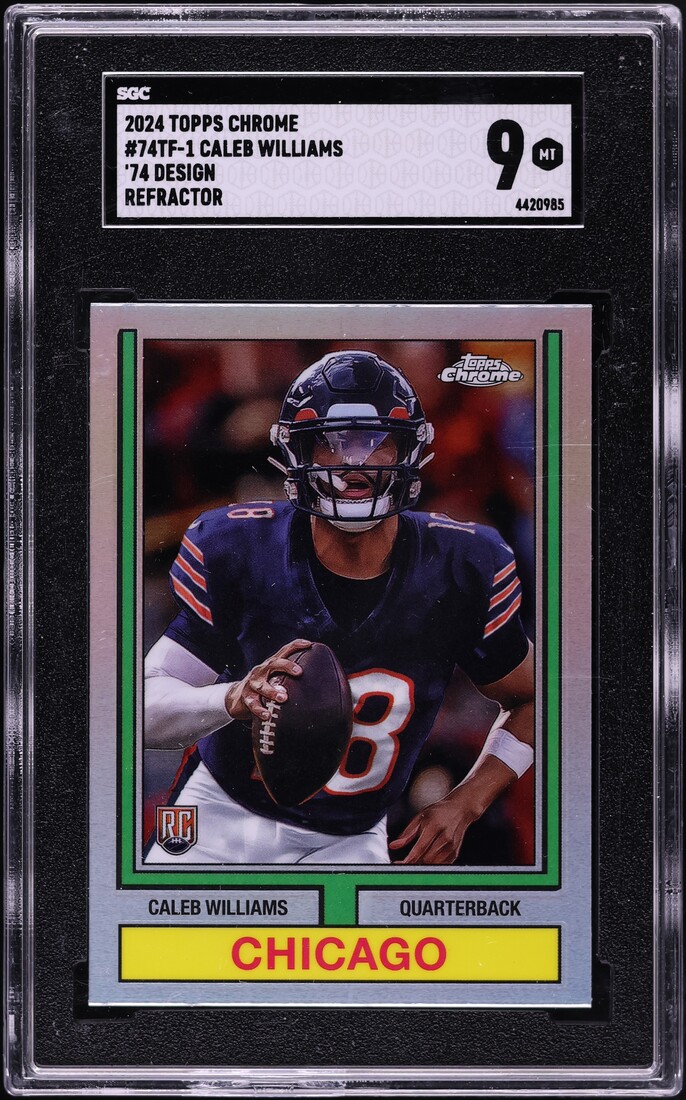 2024 Topps Chrome '74 Design Refractor Caleb Williams ROOKIE #74TF-1 SGC 9 MINT