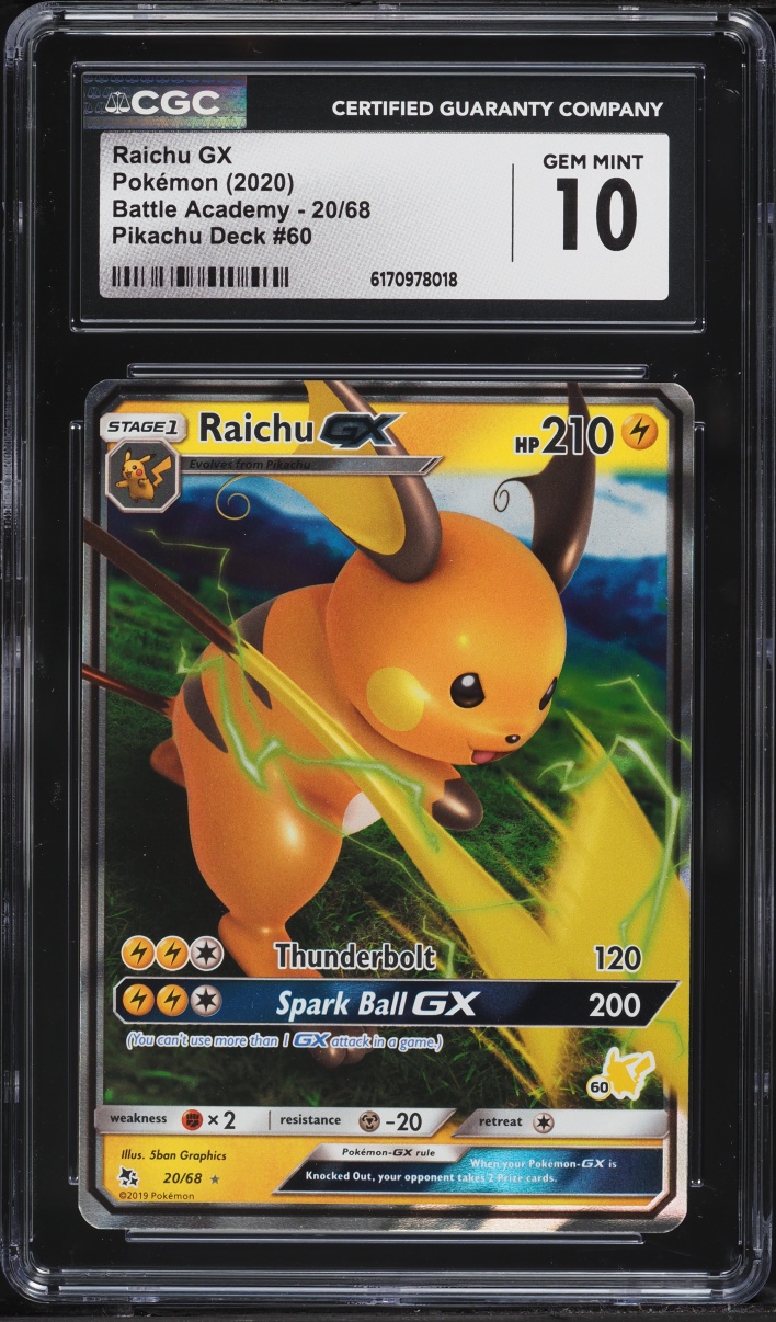 2020 Pokemon Sun & Moon Battle Academy Pikachu Deck Raichu Gx #20 CGC 10 GEM MINT
