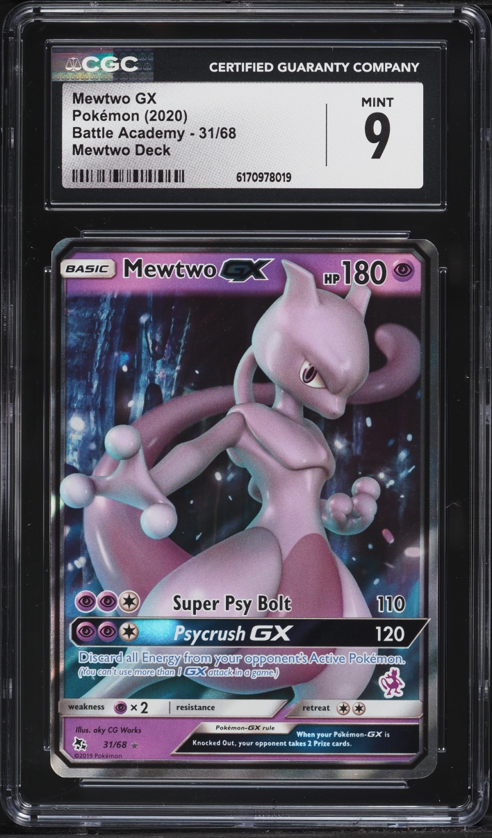 2020 Pokemon Sun & Moon Battle Academy Deck Holo Mewtwo Gx #31 CGC 9 MINT