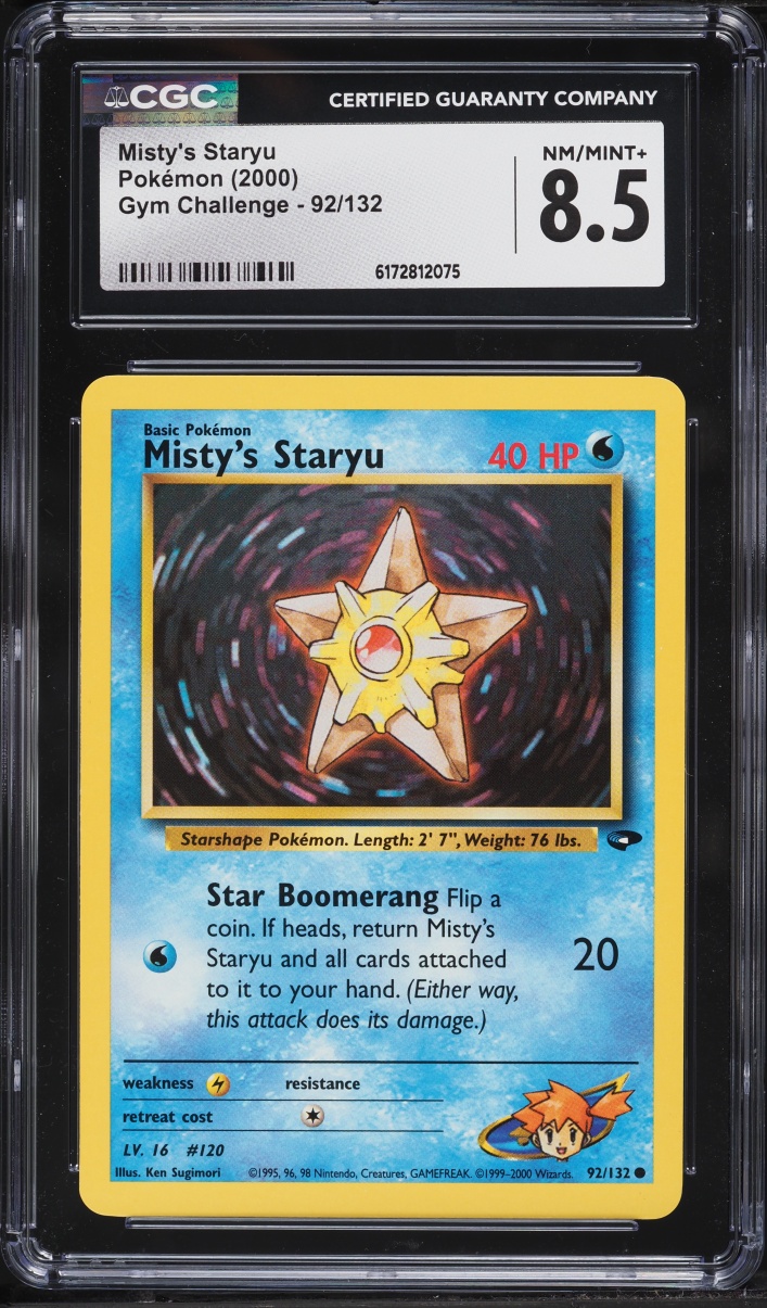 2000 Pokemon Gym Challenge Misty's Staryu #92 CGC 8.5 NM-MT+