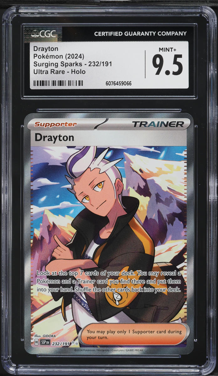 2024 Pokemon Scarlet & Violet Surging Sparks Full Art Drayton #232 CGC 9.5 MINT+