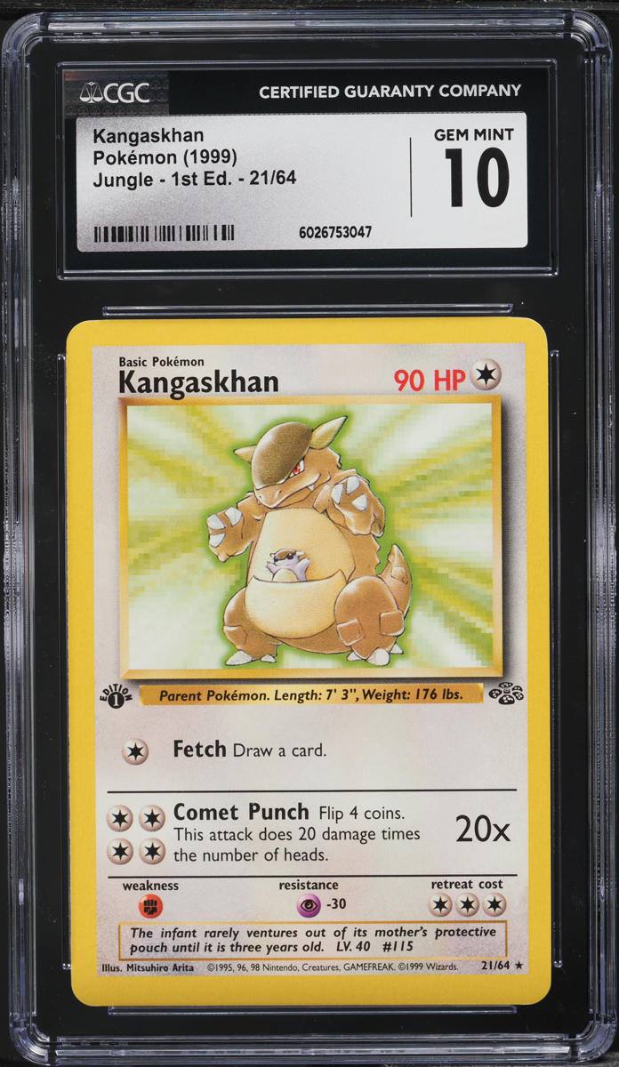 1999 Pokemon Jungle 1st Edition Kangaskhan #21 CGC 10 GEM MINT