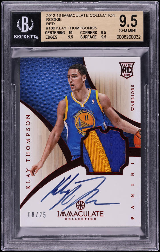 2012 Panini Rated Klay Thompson ROOKIE AUTO /50 #51 BGS 9