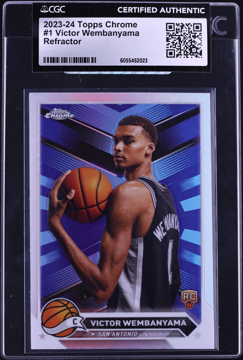 2023 Topps Chrome Refractor Victor Wembanyama ROOKIE #1 CGC AUTH