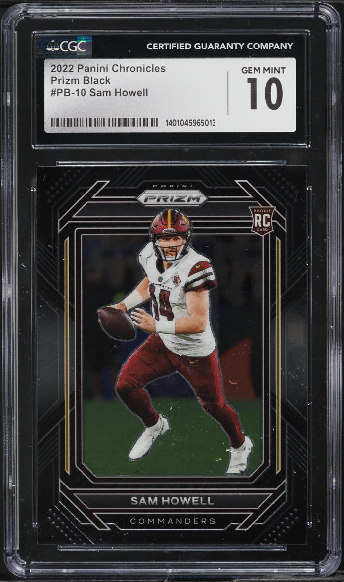 2022 Panini Chronicles Prizm Black Sam Howell ROOKIE #PB-10 CGC 10 GEM MINT