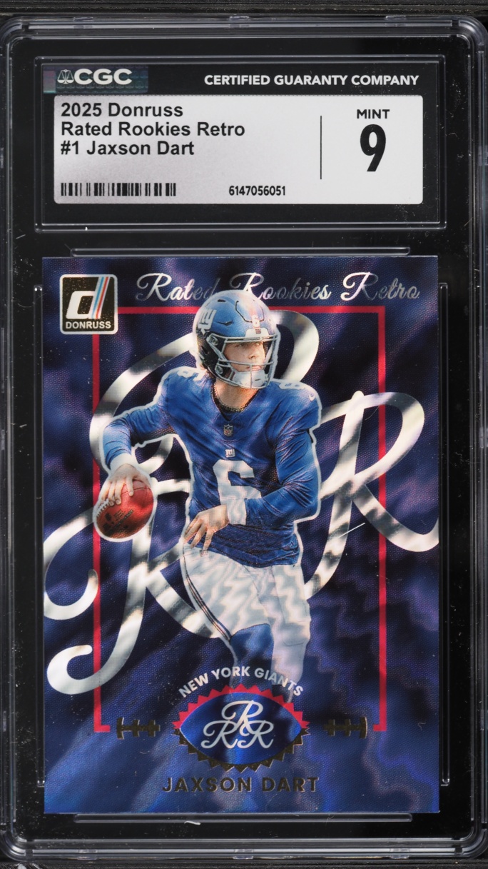 2025 Donruss Rated Rookies Retro Jaxson Dart ROOKIE #1 CGC 9 MINT
