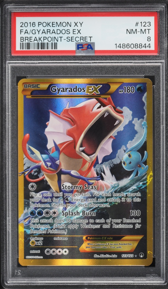 2016 Pokemon XY BREAKpoint Full Art Gyarados EX #123 PSA 8 NM-MT
