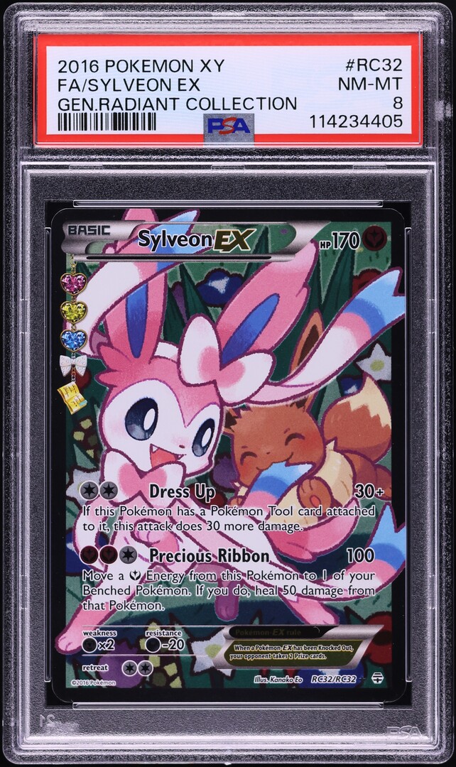 2016 Pokemon XY Generations Radiant Full Art Sylveon EX #RC32 PSA 8 NM-MT