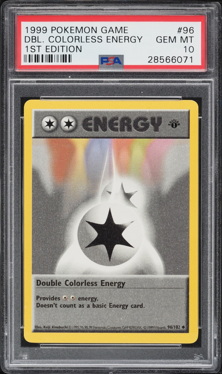 1999 Pokemon Base Set Shadowless 1st Edition Double Colorless Energy #96 PSA 10 GEM MINT