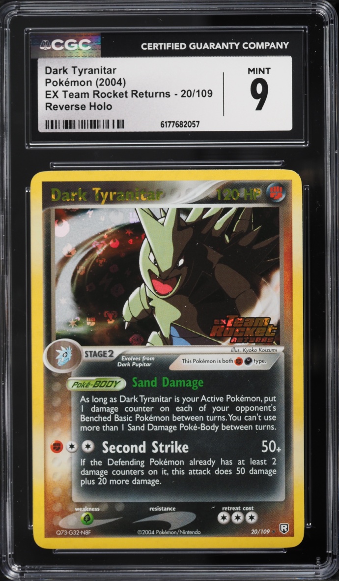 2004 Pokemon EX Team Rocket Returns Reverse Holo Dark Tyranitar #20 CGC 9 MINT