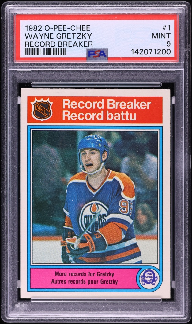1982 O-Pee-Chee Hockey Wayne Gretzky RECORD BREAKER #1 PSA 9 MINT