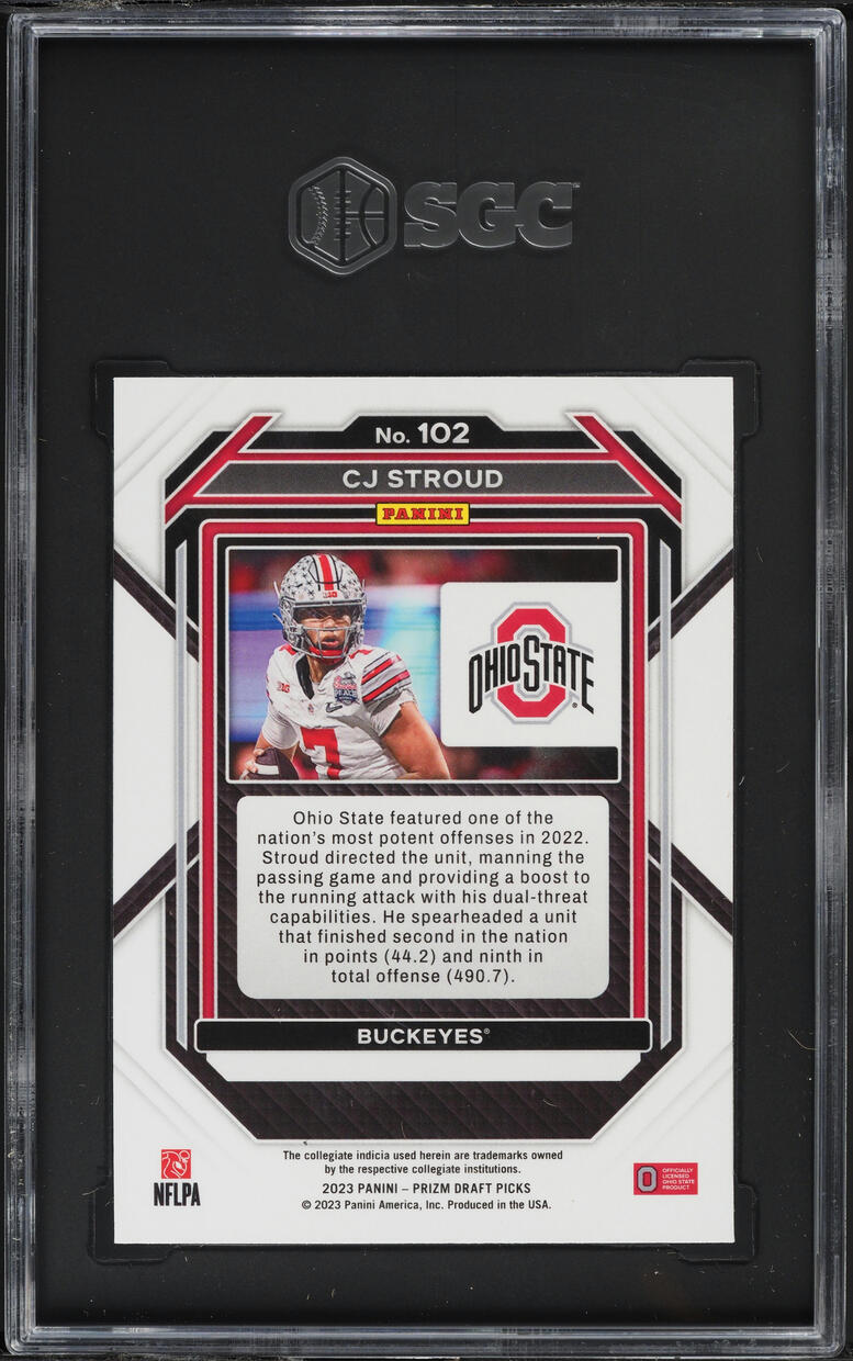 2023 Panini Prizm Draft Picks C.J. Stroud ROOKIE #102 SGC 9.5 MINT+
