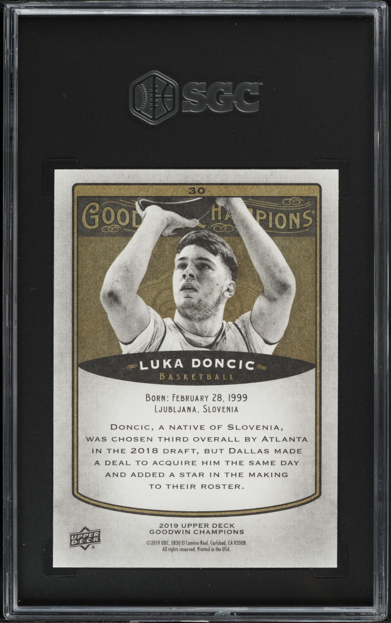 2019 Upper Deck Goodwin Champions Luka Doncic #30 SGC 10 GEM MINT