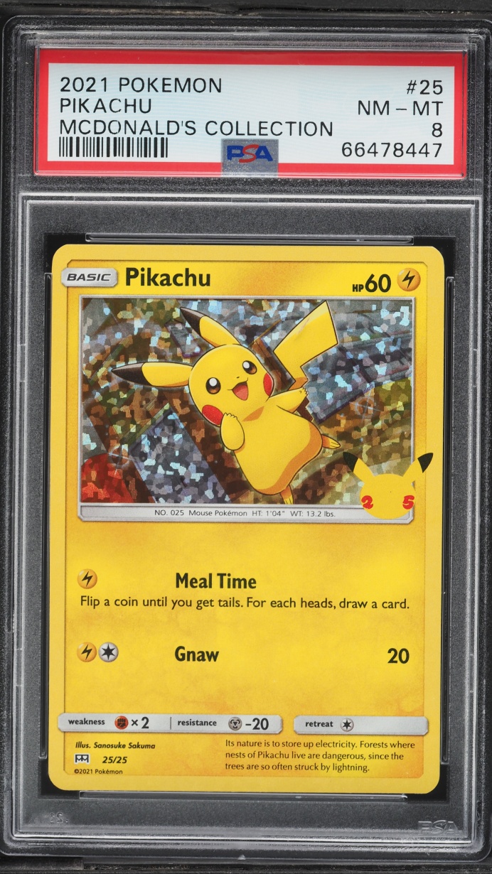 2021 Pokemon Sword & Shield McDonald's Classic Collection Pikachu #25 PSA 8 NM-MT