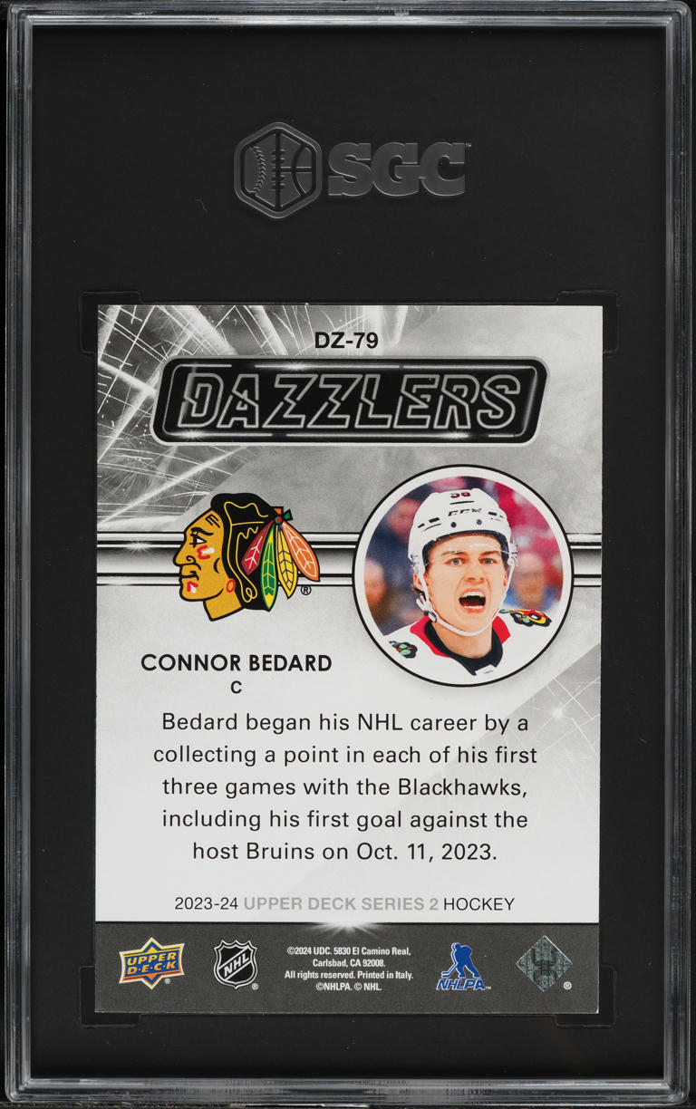 2023 Upper Deck Dazzlers Green Connor Bedard ROOKIE #DZ-79 SGC 9.5 MINT+