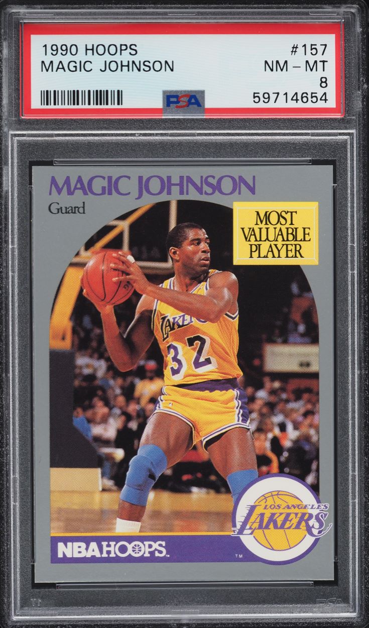1990 Hoops Magic Johnson #157 PSA 8 NM-MT