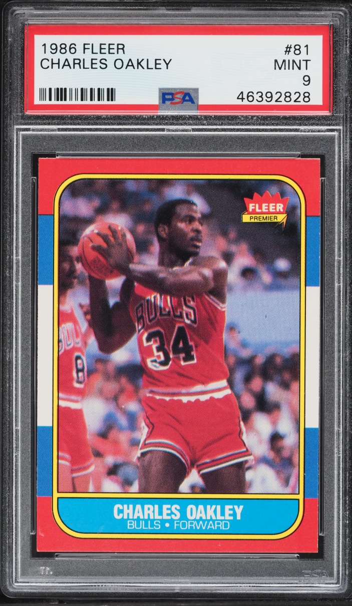 1986 Fleer Basketball Charles Oakley ROOKIE #81 PSA 9 MINT