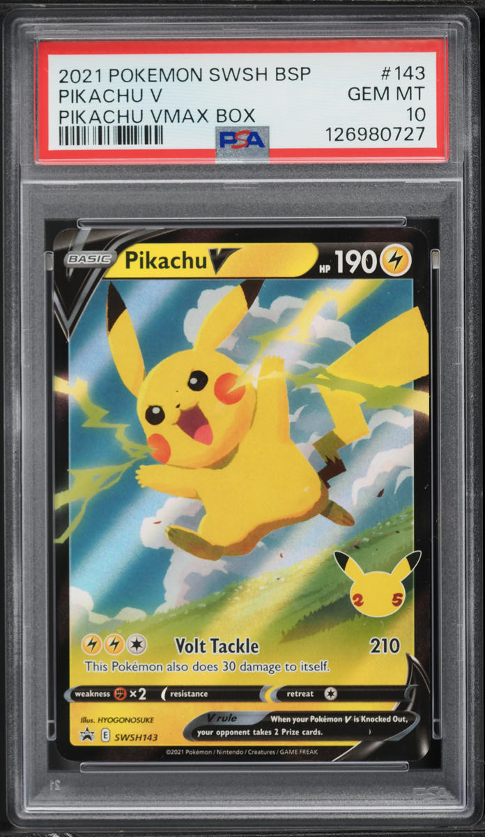 2021 Pokemon SWSH Black Star Promo VMAX Box Pikachu V #143 PSA 10 GEM MINT