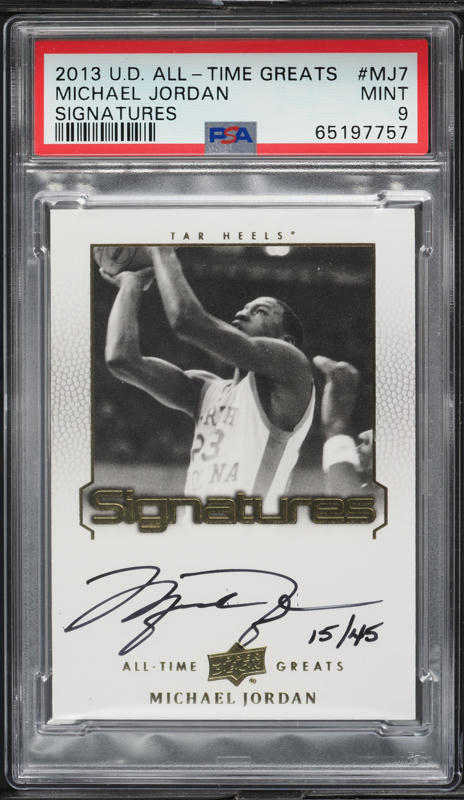 2013 Upper Deck All-Time Greats Michael Jordan AUTO /45 PSA 9 MINT