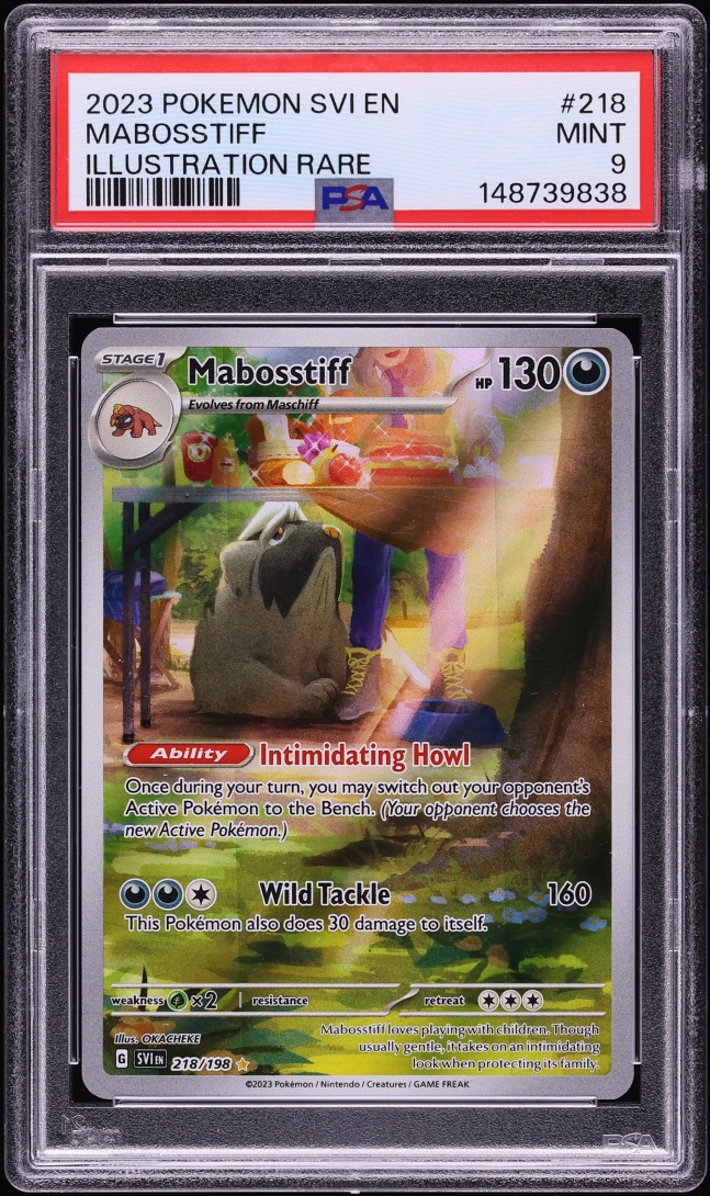 2023 Pokemon Scarlet & Violet IR Mabosstiff #218 PSA 9 MINT