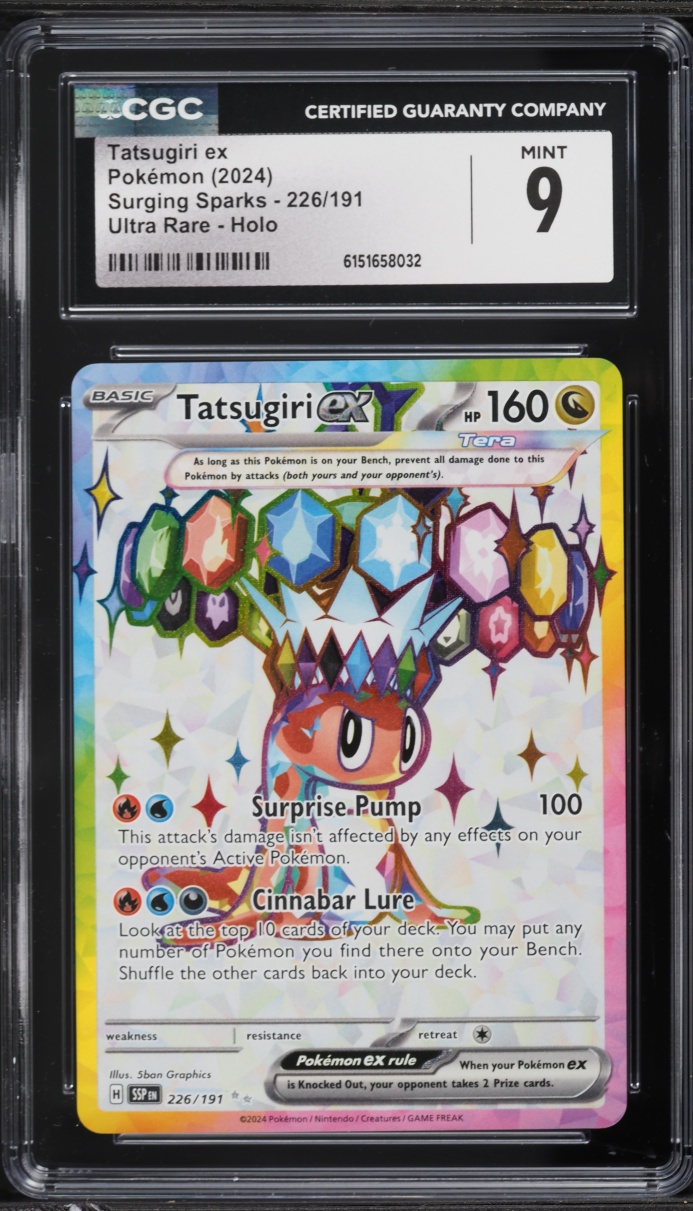 2024 Pokemon Scarlet & Violet Surging Sparks Full Art Tatsugiri ex #226 CGC 9 MINT