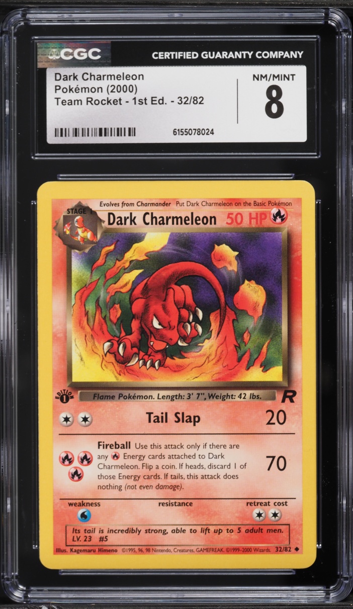 2000 Pokemon Team Rocket 1st Edition Dark Charmeleon #32 CGC 8 NM-MT