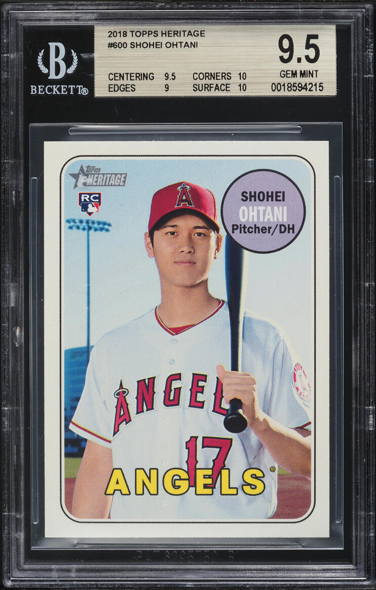 2018 Topps Heritage Shohei Ohtani ROOKIE #600 BGS 9.5 GEM MINT