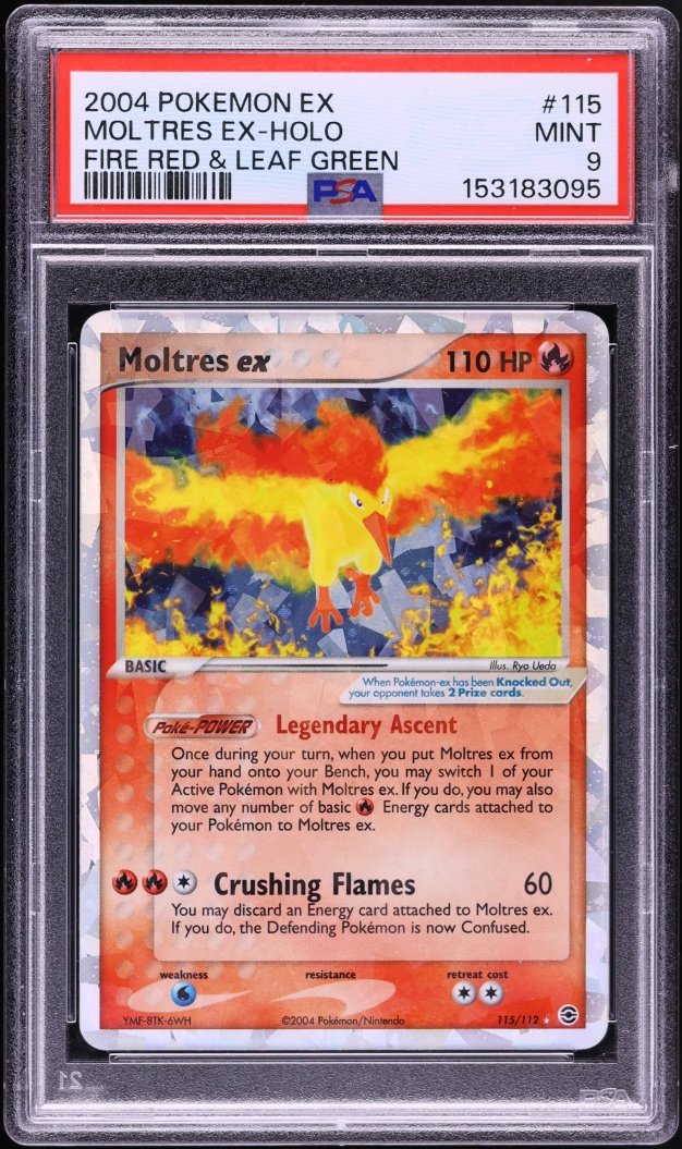 2004 Pokemon EX Fire Red & Leaf Green Holo Moltres ex #115 PSA 9 MINT