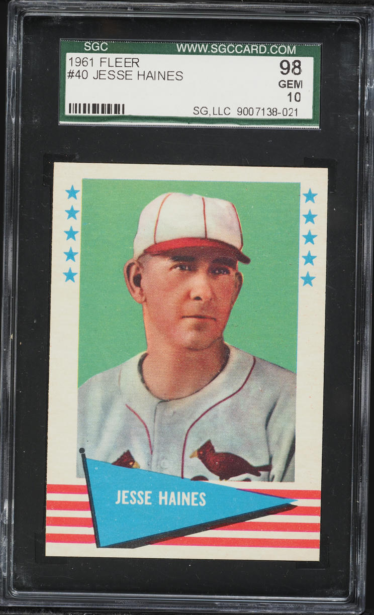1961 Fleer Jesse Haines #40 SGC 10 GEM MINT