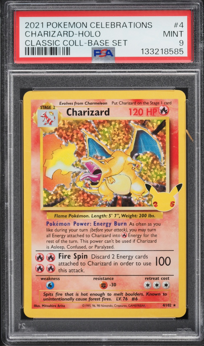 2021 Pokemon Sword & Shield Celebrations Classic Collection Holo Charizard #4 PSA 9 MINT
