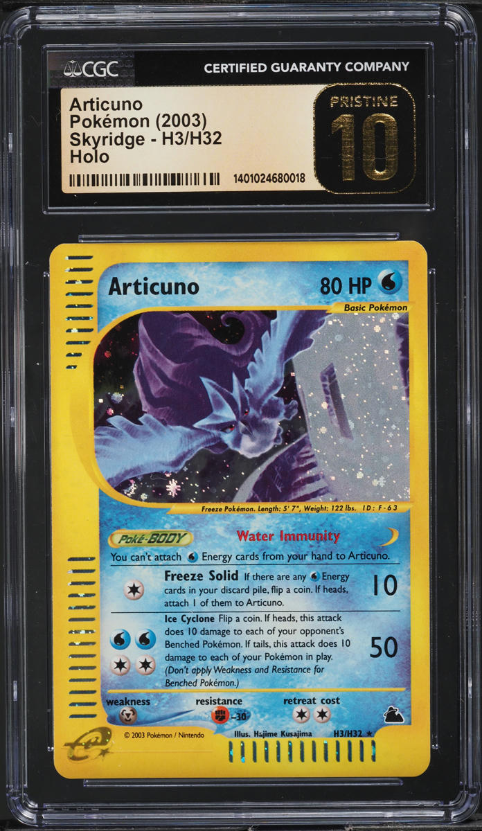 2003 Pokemon Skyridge Holo Articuno #H3 CGC 10 PRISTINE
