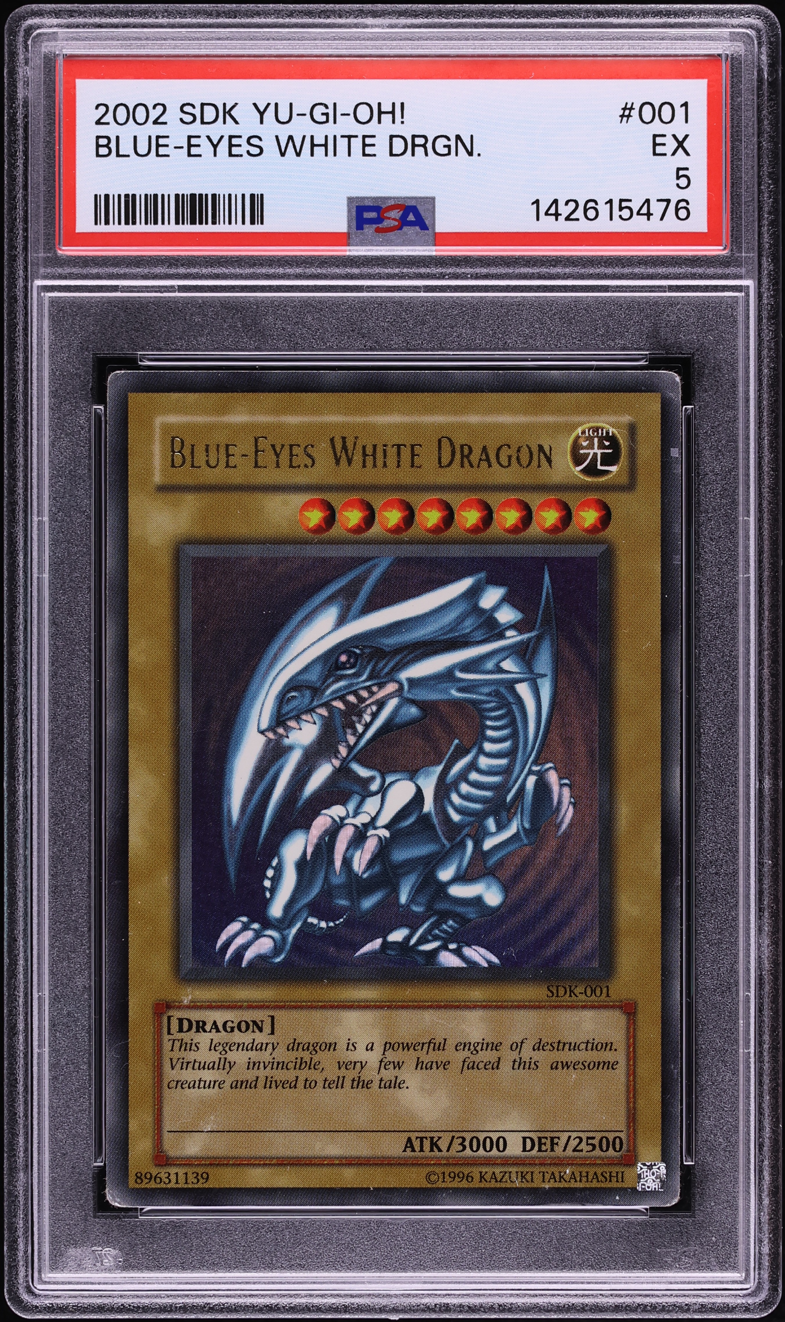 2002 Yu-Gi-Oh! Starter Deck Kaiba Ultra Rare Blue-Eyes White Dragon #SDK-001 PSA 5 EX