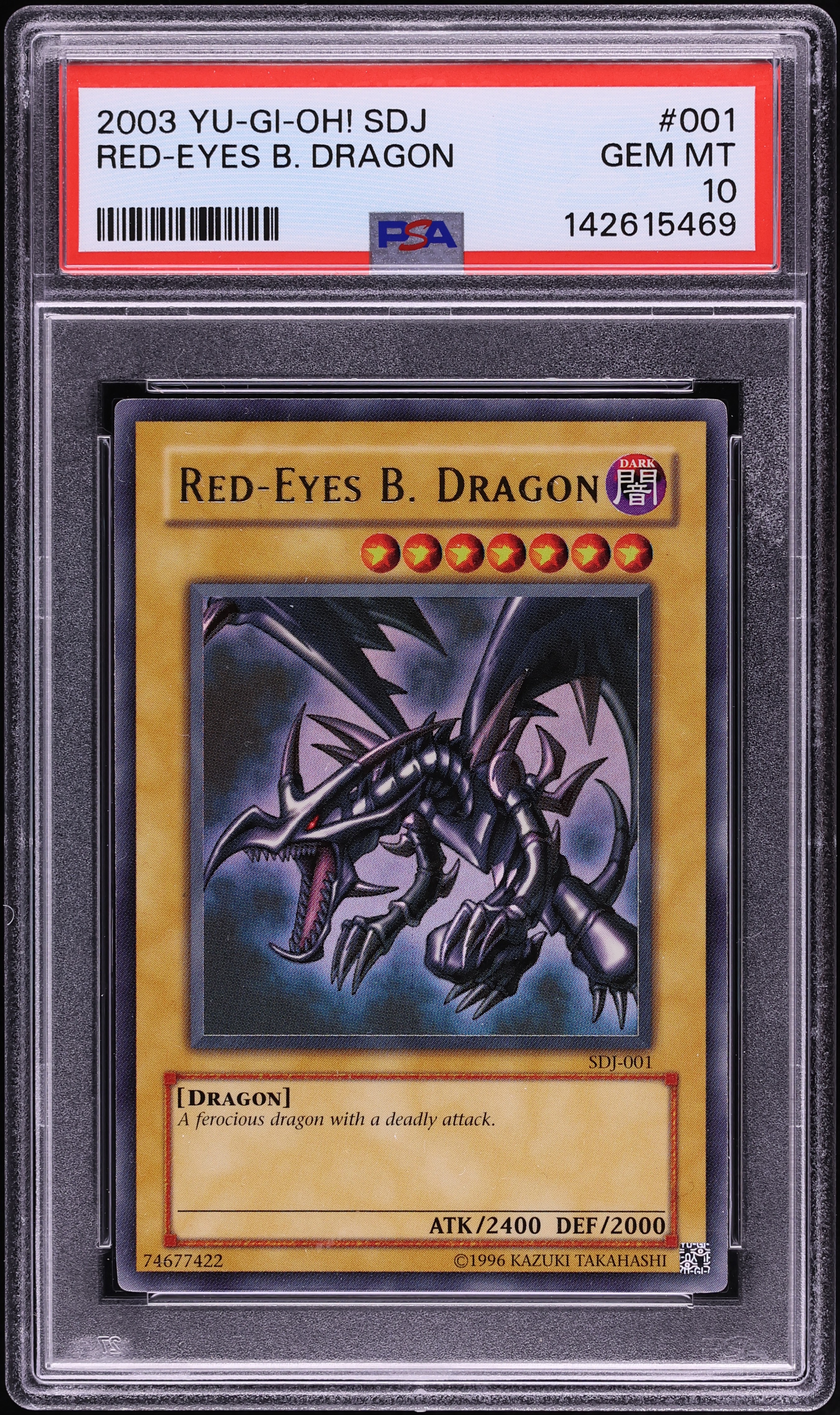 2003 Yu-Gi-Oh! Starter Deck Joey Ultra Rare Red-Eyes Black Dragon #SDJ-001 PSA 10 GEM MINT