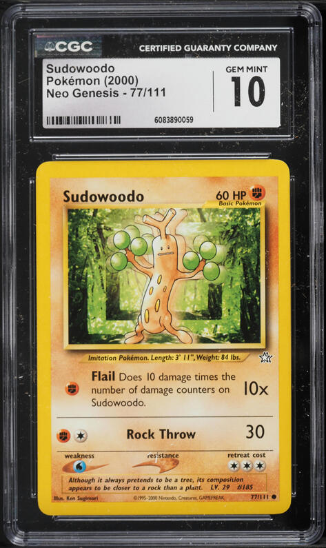 2000 Pokemon Japanese Neo Premium File 3 Sudowoodo #185 CGC 9.5