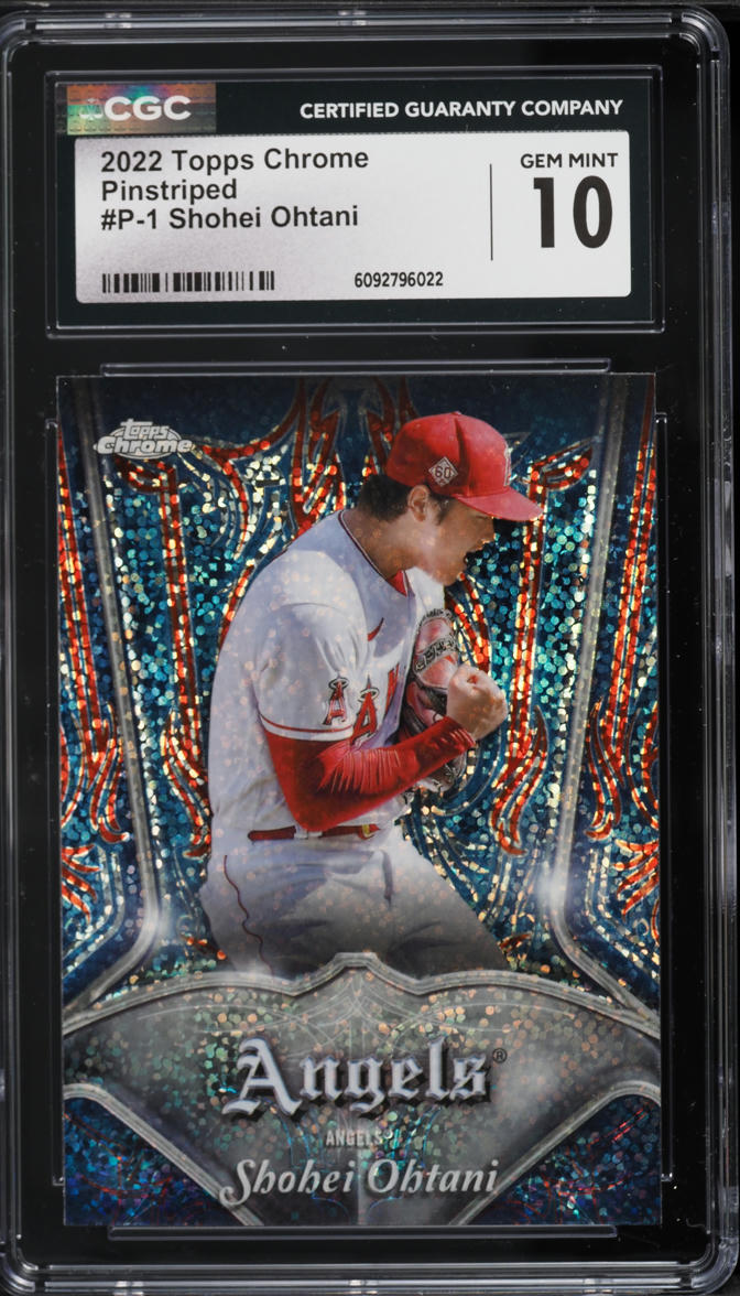 2022 Topps Chrome Pinstriped Shohei Ohtani #P-1 CGC 10 GEM MINT