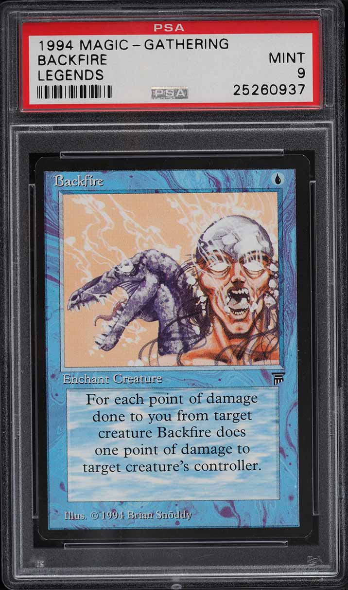 1994 Magic The Gathering MTG Legends Backfire PSA 9 MINT on Fanatics ...