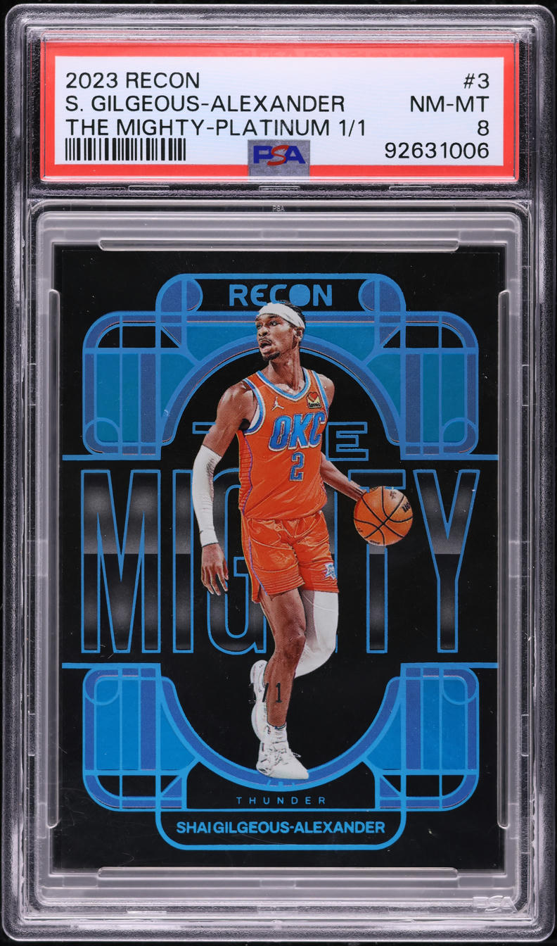 2023 Panini Recon The Mighty Platinum Shai Gilgeous-Alexander 1/1 #3 PSA 8 NM-MT