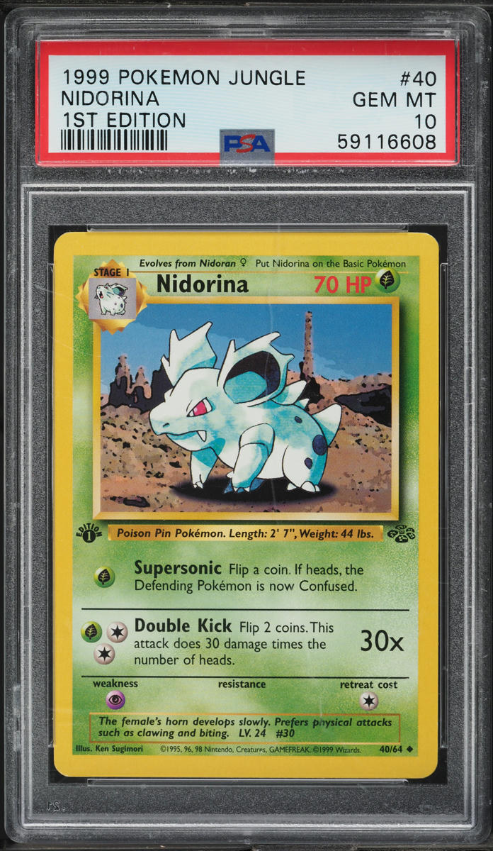 1999 Pokemon Jungle 1st Edition Nidorina #40 PSA 10 GEM MINT