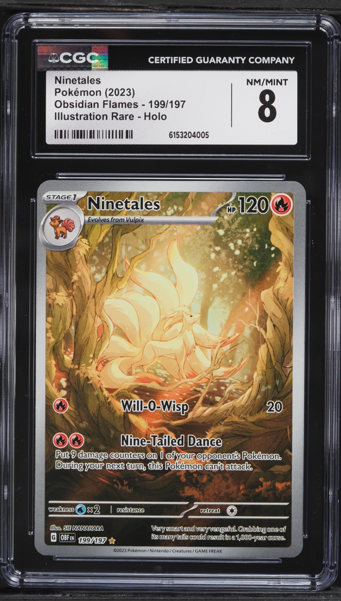 2023 Pokemon Scarlet & Violet Obsidian Flames IR Ninetales #199 CGC 8 NM-MT