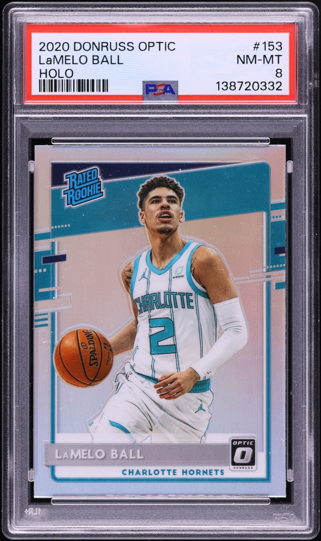 2020 Donruss Optic Holo Prizm LaMelo Ball ROOKIE #153 PSA 8 NM-MT