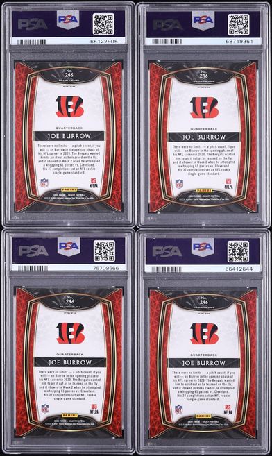 Lot(20) 2020 Select Club Level Silver Prizm Joe Burrow ROOKIE #246 PSA 10 GEM MINT