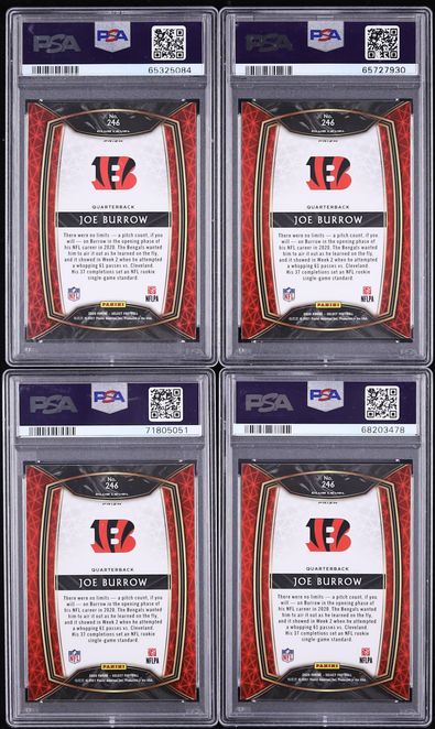 Lot(20) 2020 Select Club Level Silver Prizm Joe Burrow ROOKIE #246 PSA 10 GEM MINT